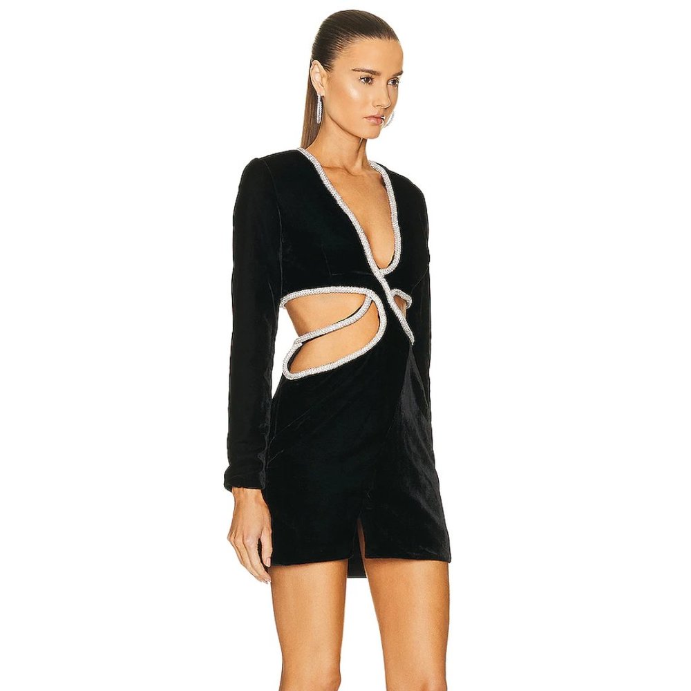 PatBO Black Long Sleeve Dress with Silver Accents - Picture 2 of 7